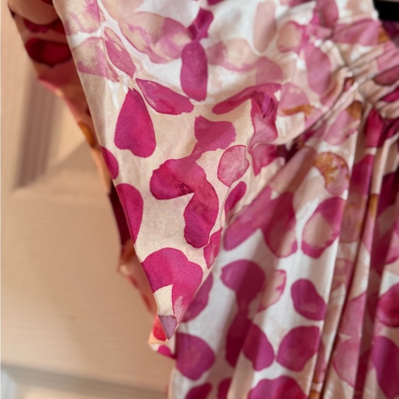 Tyler Boe Pink and Orange Floral Midi Dress - Picture 6 of 8